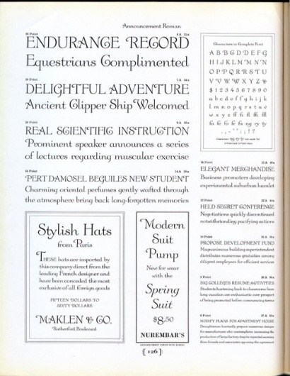 Daily Type Specimen | Announcement Roman was adapted from engravings to... #typography