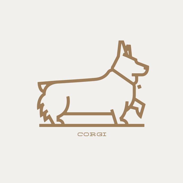 corgi #vector #stroke #corgi #clean #simple #outline