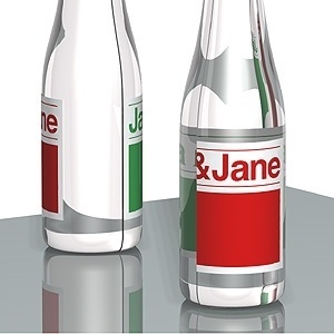 2.jpg 300×300 pixels #janejane #red #tjep #bottle #packaging #design #label #helvetica #green