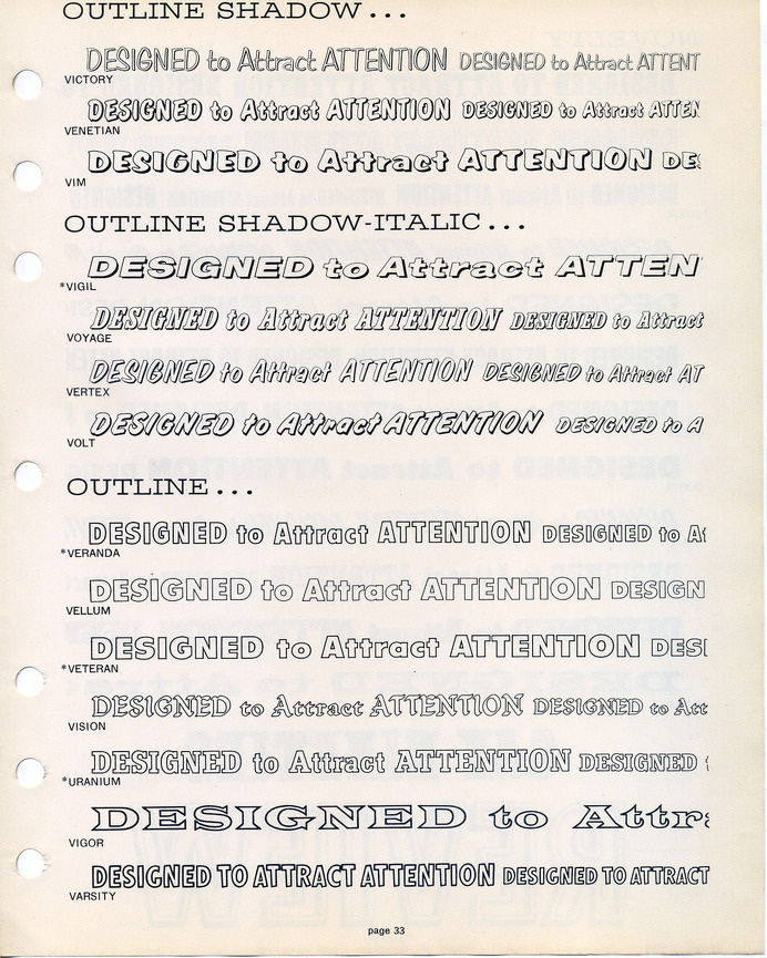Filmotype type specimen #type #specimen #filmotype