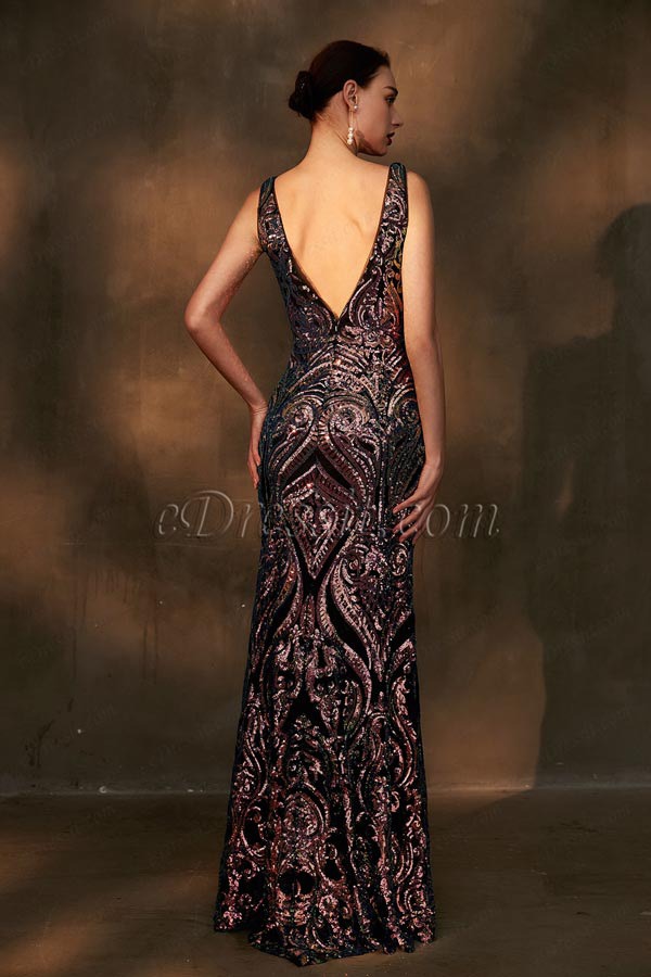 eDressit Sparkle Beaded Straps V-Cut Long Evening Party Dress (02203368)