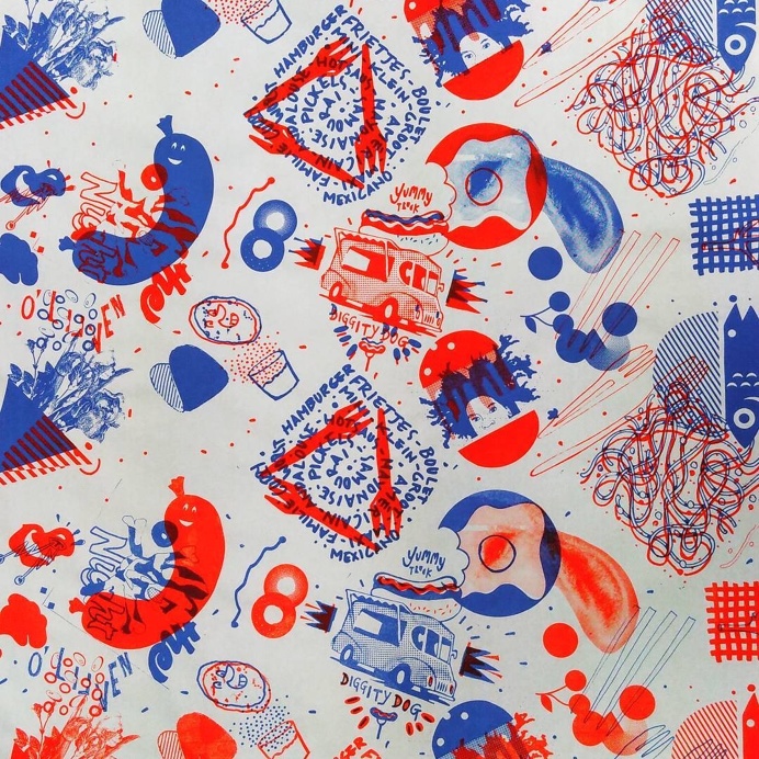 #Gezeever PrintJam #yarnageprinting #screenprint tablecloth
