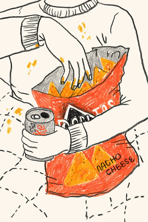 Series of illustrations to accompany a story on Man Repeller about vices