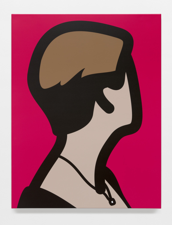 Julian Opie - Lyn with black dress and diamond necklace