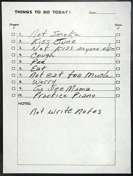 Things To Do Today! This is Johnny Cash's to do list. #handwriting #notes