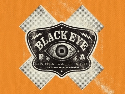 Dribbble - Black EYE PA (heh, get it?) by Bennie Kirksey Wells #beer #design #texture #illustration #type