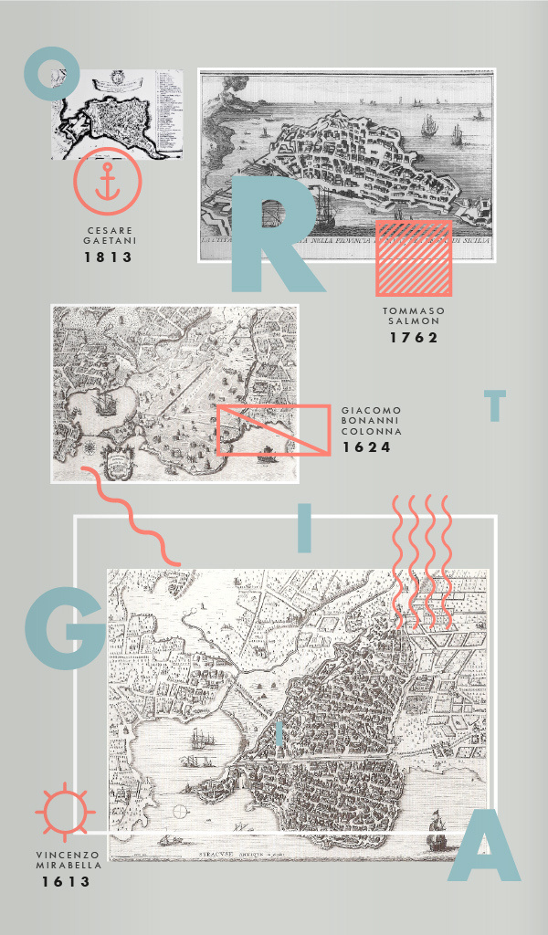 Illustrated map of Ortigiaitaly #type