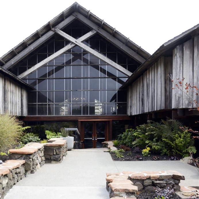 A view of the A-frame exterior.