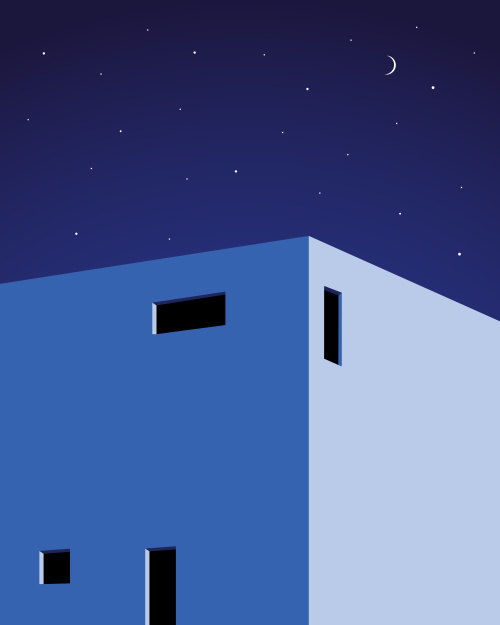 Building #building #design #poster #illustration #vectorÂ #night #moon #graphicdesign #geometric #minimal #minimalism