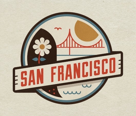 Dribbble - sf_large.png by Jesus #badge #cardenas #san #flower #jesus #illustration #gate #golden #francisco #bridge