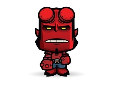 Dribbble - Lil Hellboy by Jerrod Maruyama #kawaii #illustration #character #hellboy