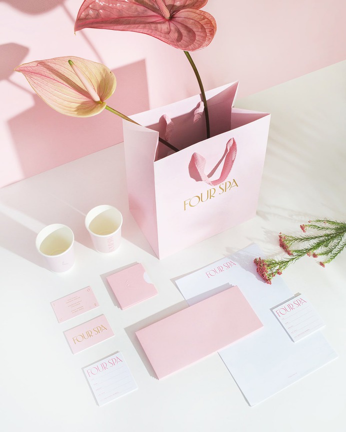 Four Spa - Mindsparkle Mag Nice People designed the branding for Four Spa – a luxury nail salon & spa located in Saudi Arabia. #logo #packaging #identity #branding #design #color #photography #graphic #design #gallery #blog #project #mindsparkle #mag #beautiful #portfolio #designer