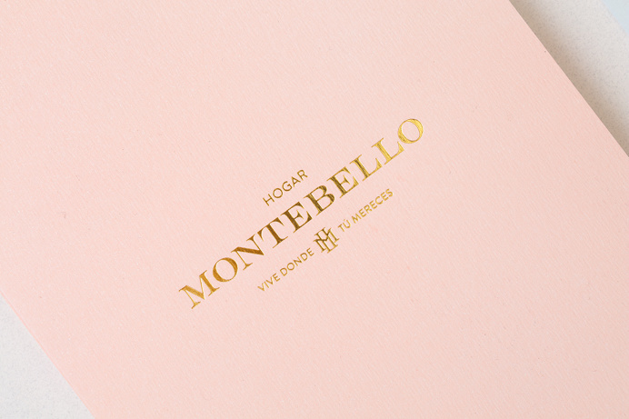 Hogar Montebello branding business card corporate design san pedro mexico mindpsarkle mag gold emboss print embossing printing pastel colors