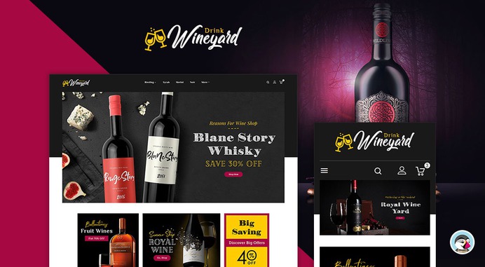 #Wineyard - #Drinks & #Tobacco – #Prestashop #Responsive #Theme | #TemplateTrip #eCommerce #Website #Design #Template