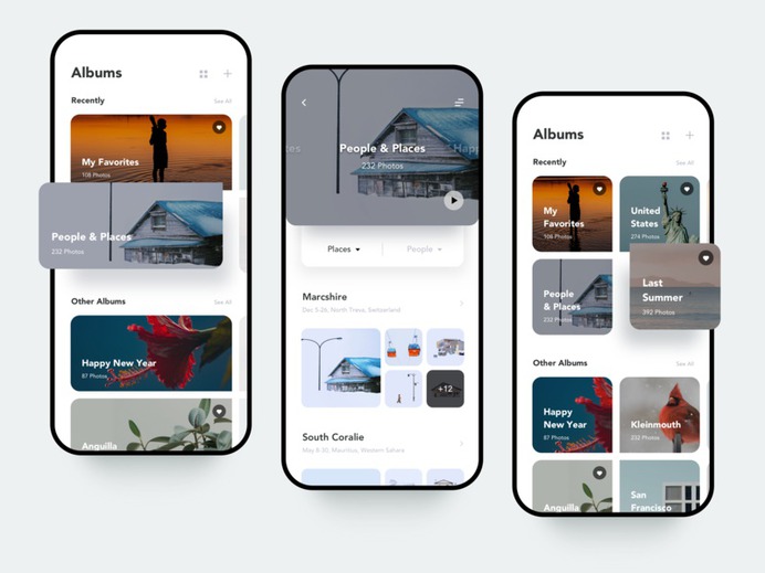 Recent photo album page concept