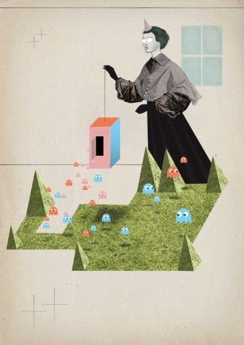 illustrations created byÂ Tilman Faelker #collage #faelker #pacman #tilman