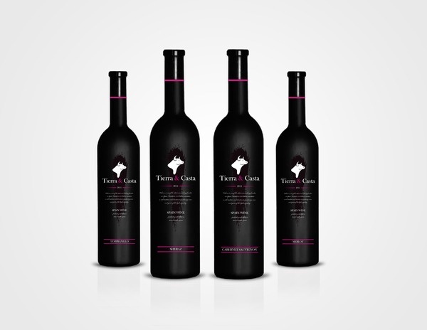 Tierra y Casta Packaging on Behance #labels #spain #red #branding #wine #bottles #bull #osborne