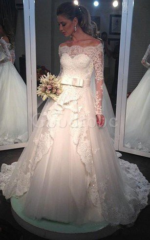 Robe de mariée decoration en fleur en satin en tissu pailleté ligne a jusqu'au sol