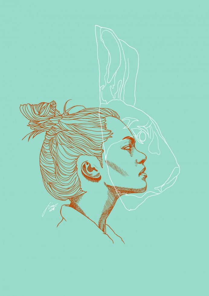 Rabbit Digital illustration – Liudas Barkauskas