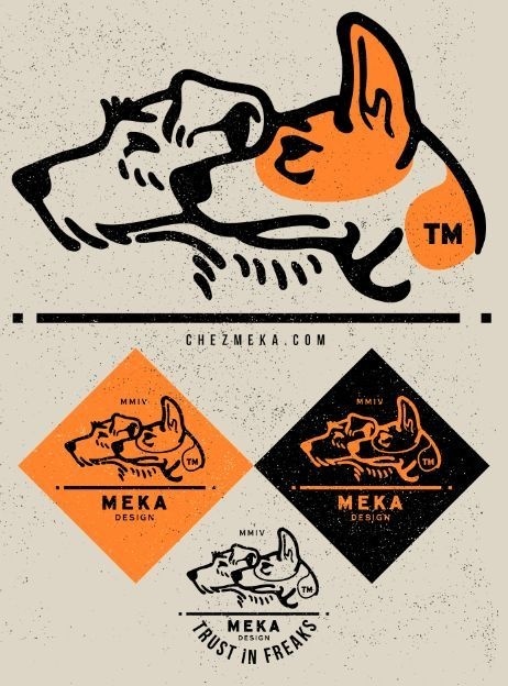 My NEW LOGO by MEKA #illustration #orange #black #dog