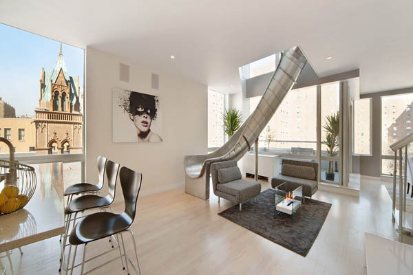 Spiral slide New York penthouse by LEVEL Architects (1) #slide