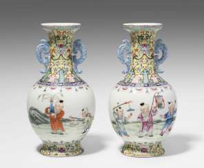 1 Pair Of Henkel Vases #Sets #Teasets #Porcelainsets #Antiqueplates #Plates #Wallplates #Figures #Porcelainfigurines #porcelain