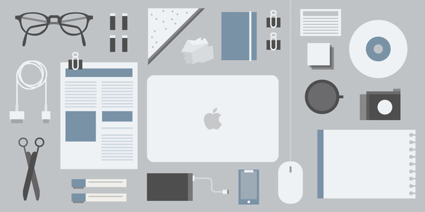 No Right Process, Just Perfect Practice #flat #objects #vector #aerial #design #illustration #desk
