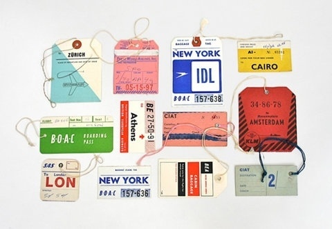 FFFFOUND! | 20x200 - Print Information | Day 256: Vintage Airline Tags, by LisaÂ Congdon #tags #vintage #airline