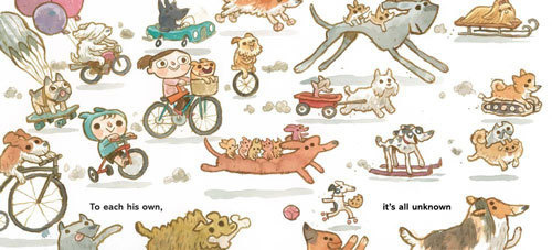 If Dogs Run Free: Bob Dylan's 1970 Classic, Adapted by Illustrator Scott Campbell | Brain Pickings #illustration #free #dogs #bicycle