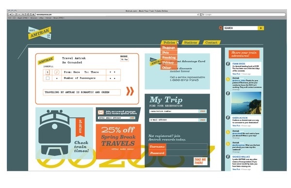 Amtrak on the Behance Network #branding #amtrak #retro #bold #website #colors