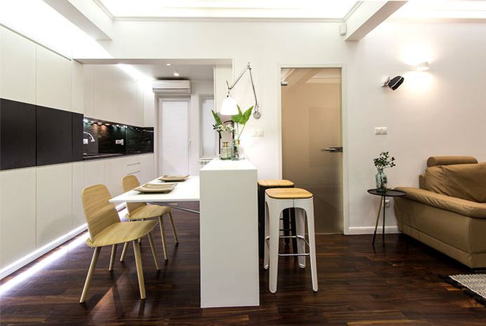 Space-Saving Design for Small Apartment - InteriorZine
