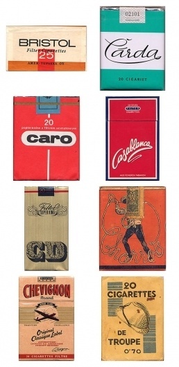 Amazing vintage cigarette pack designs from around the world #cigaratte #packaging #kranich #vintage #christian #typography