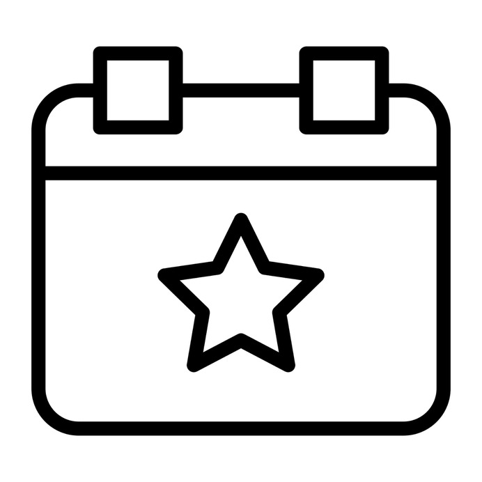 See more icon inspiration related to event, calendar, date, day, time and date, shapes and symbols, schedule, organization, star, interface and time on Flaticon.