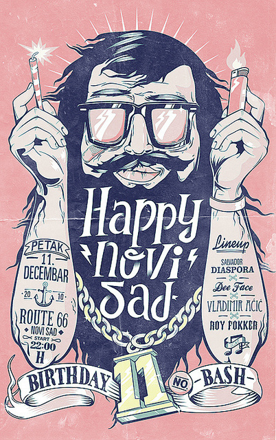 happynovisad Birthday Bash #bash #illustration #birthday #poster #typography