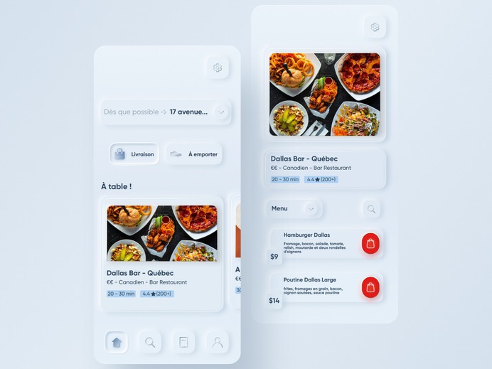 SKEUOMORPH FOOD DELIVERY APP BY VIRGIL CAFFIER