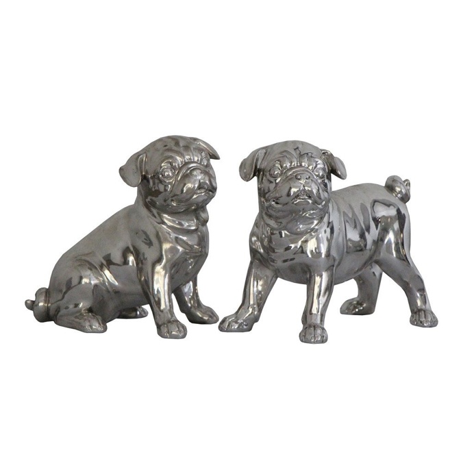 Pug Dogs Statues, set of 2