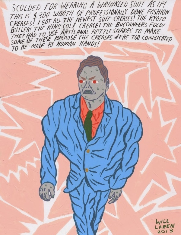 the drawings of Will Laren #creases #pleats