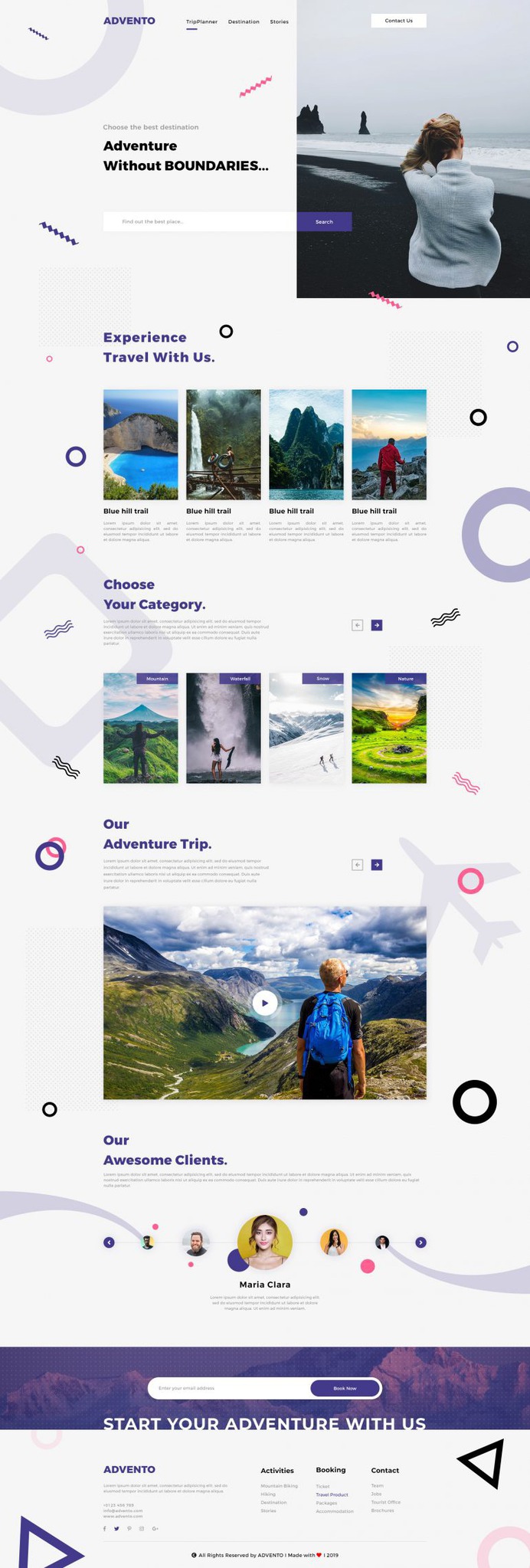 Advento – Travel One Page