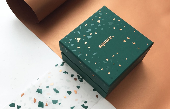 Square Chocolate Packaging Design - Mindsparkle Mag Premium handmade chocolate based in Dubai. The brand design highlight the luxury and sophistication of the product. #logo #identity #branding #design #color #photography #graphic #design #gallery #blog #project #mindsparkle #mag #beautiful #portfolio #designer