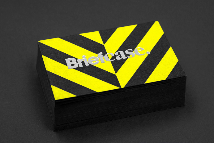 Briefcase branding by anagrama moterey mexico mindsparkle mag business card corporate design stationery minimal yellow geometry black tape l
