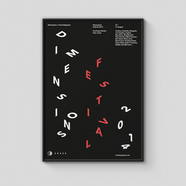 Ross Gunter Â | Â http://rossgunter.com"A selection of posters to promote this years Dimensions Festival and their partners. Each poster #poster #typography
