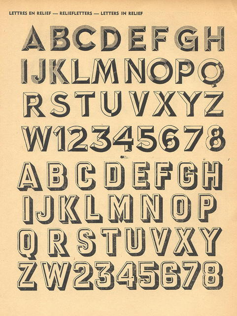 Letters in Relief : M. Moullet #type #specimen #moullet #typography