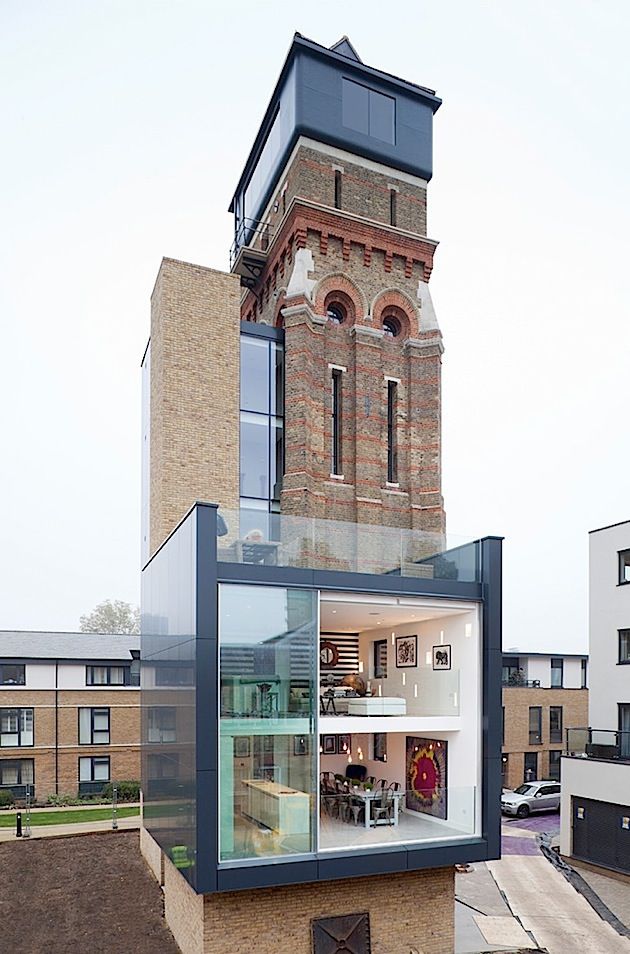 Old water tower with small extensions