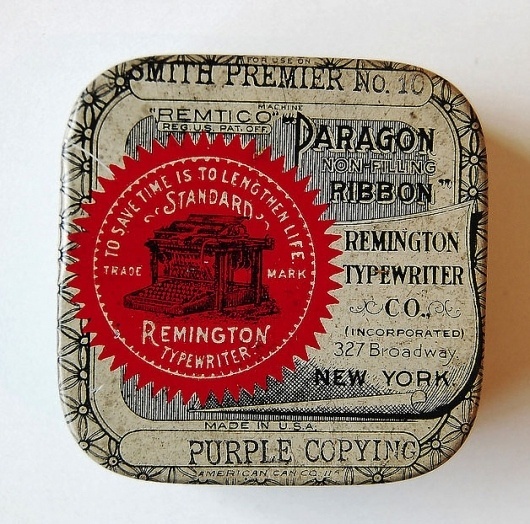 Vintage Packaging: Typewriter Tins - TheDieline.com - Package Design Blog #ribbon #typewriter #typography