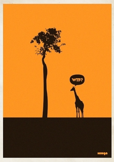 Eshark Design » Blog Archive » Supercool WTF? Series by Minga #poster #giraffe #art #tree