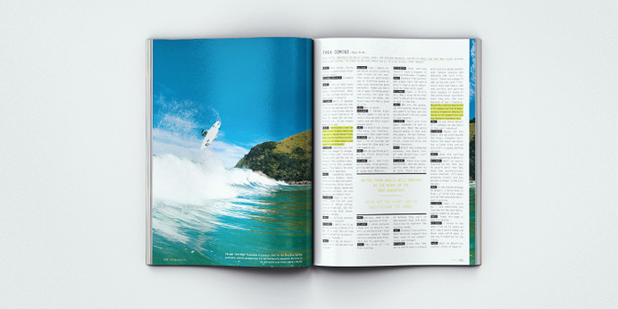 Surfing Magazine Editorial 2012 - Joy Stain #surf #surfing #print #spread #layout #editorial #magazine #typography