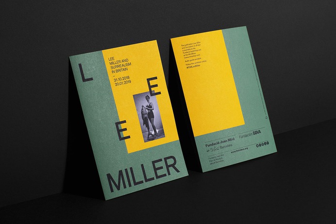Lee Miller Fundacio Miro Identity - Mindsparkle Mag Graphic campaign and exhibition graphics (main entrance and activities space) for "Lee Miller i el Surrealisme a la Gran Bretanya" (Lee Miller & Surrealism in Britain) exhibition, by Fundació Joan Miró Barcelona. #logo #packaging #identity #branding #design #color #photography #graphic #design #gallery #blog #project #mindsparkle #mag #beautiful #portfolio #designer
