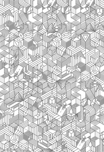 Illustration | nvlnvl #pattern #white #black #geometric #illustration