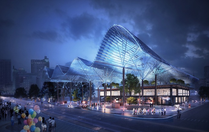 HUNI Architectes Receives Highest Prize in a Competition to Design a Lotus-Inspired Square in Vietnam,Courtesy of HUNI Architectes