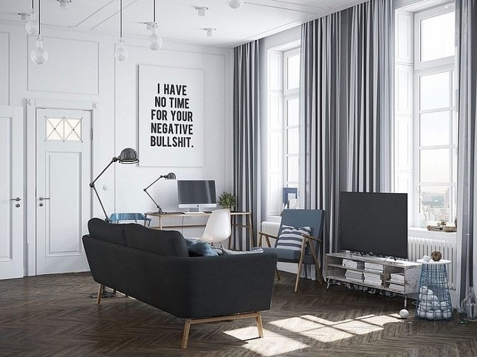 living room, work space